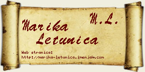 Marika Letunica vizit kartica